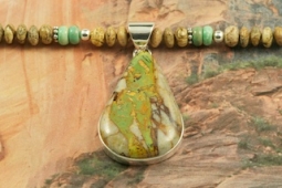 Boulder Turquoise Pendant and Necklace Set